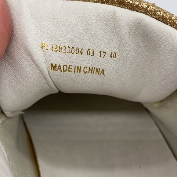 Fly London Maco Blue Suede & Gold Glitter Low Top Sneakers - fits like an 8.5-9 - Picture 7 of 8